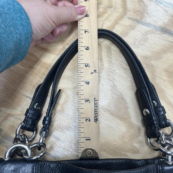 Coach Penelope Carryall Satchel Black Pebbled Leather Shoulder Bag F16532 - Picture 16 of 16